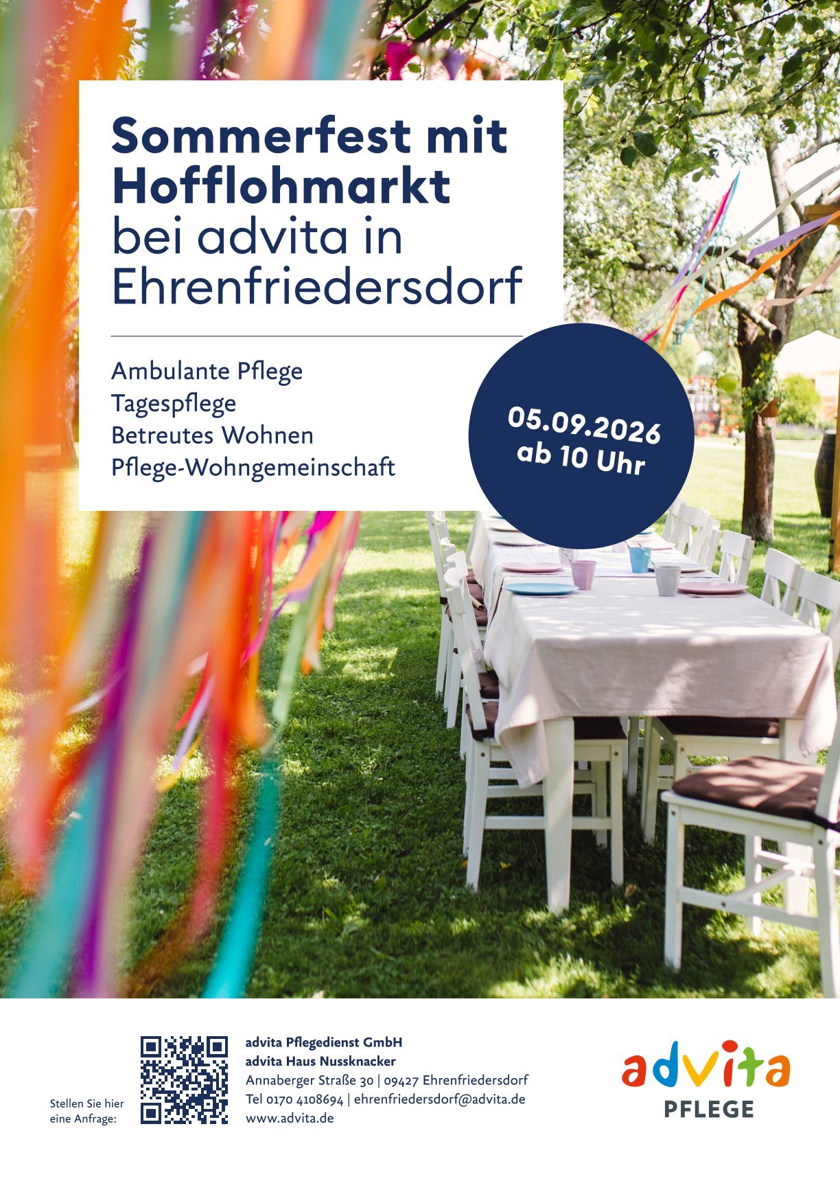 260814 Sommerfest Hofflohmarkt Ehrenfriedersdorf Plakat A4 Entwurf