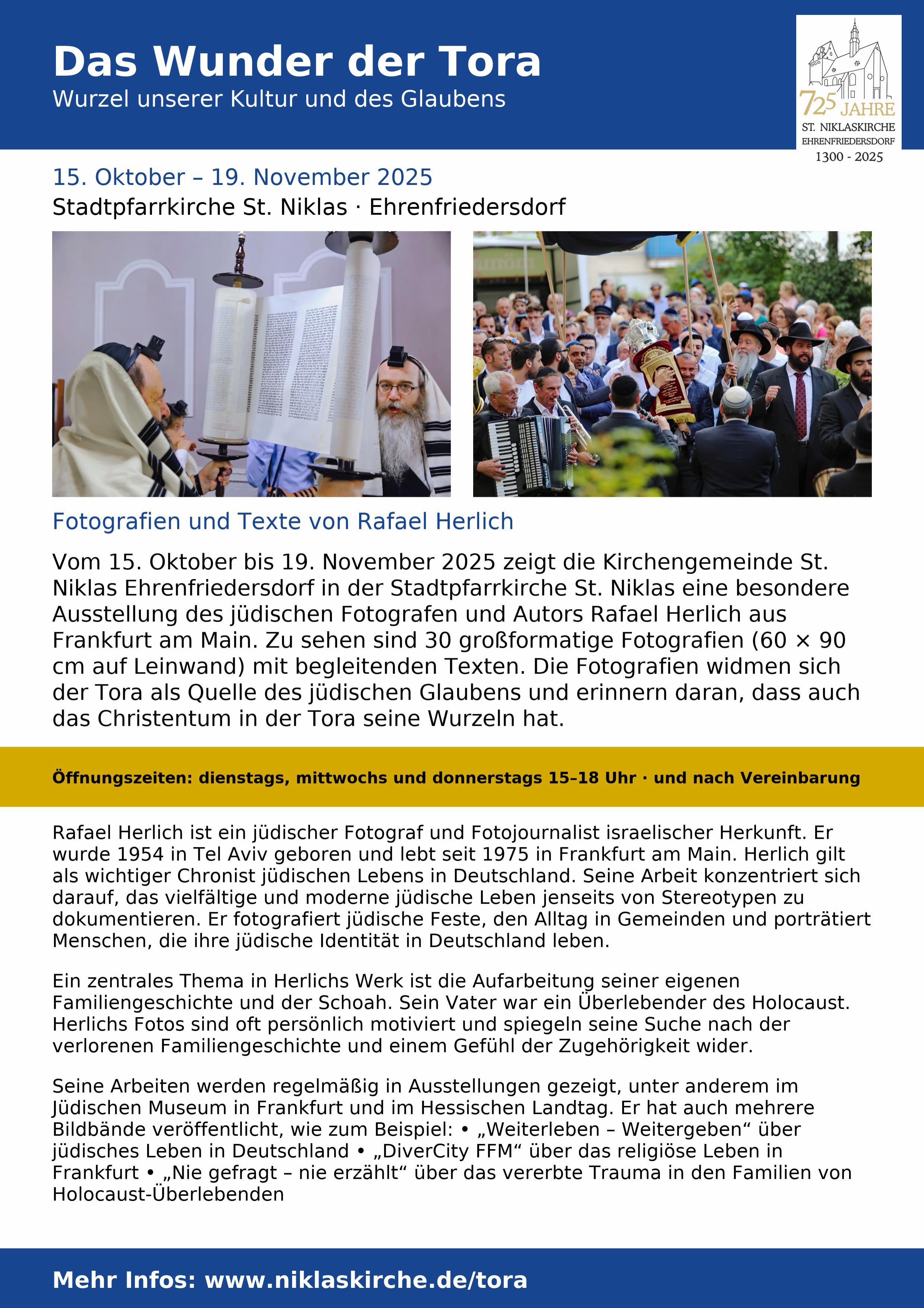 Aushang zur Tora Auststellung