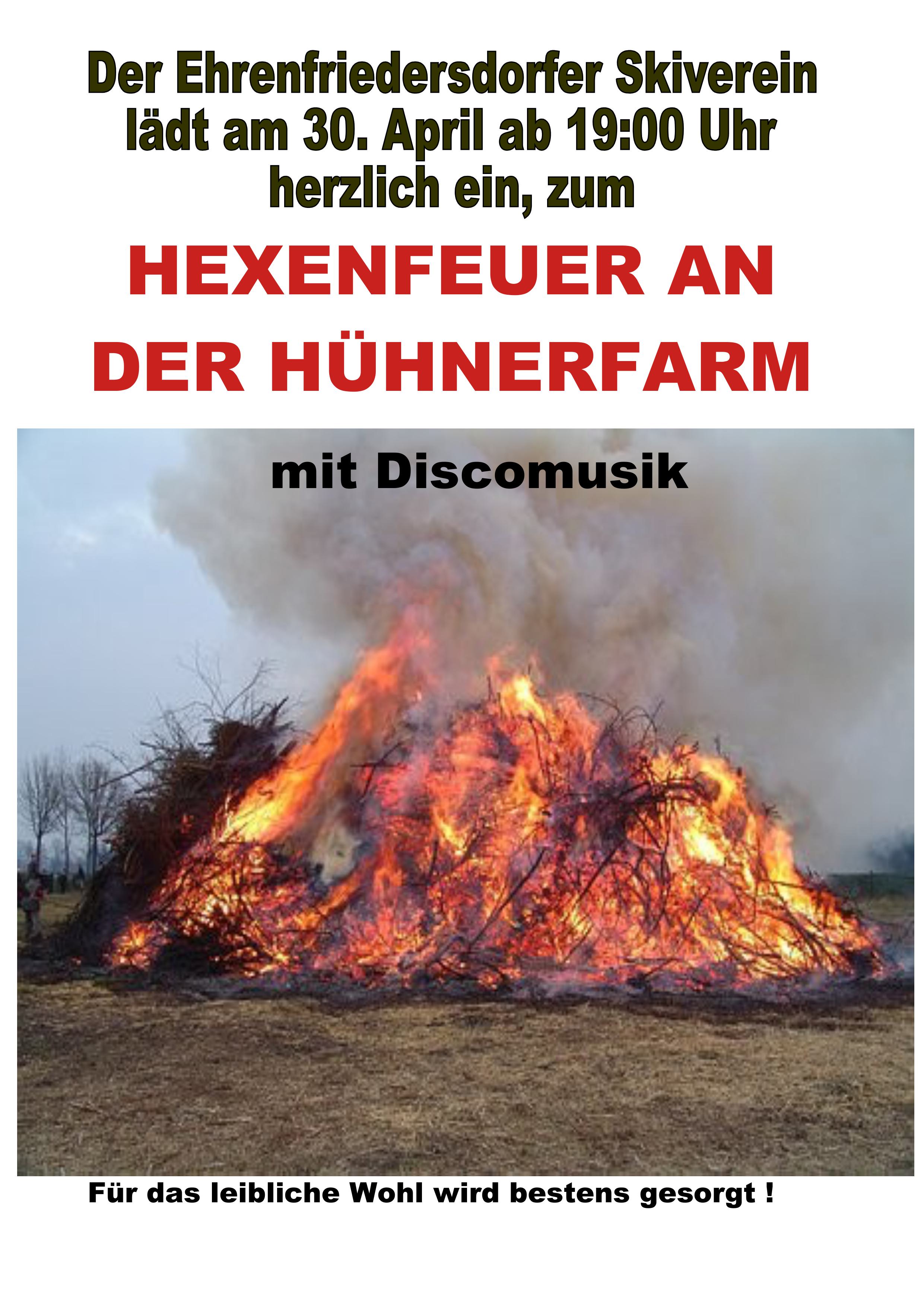 Plakat Hexenfeuer 2026 Hühnerfarm